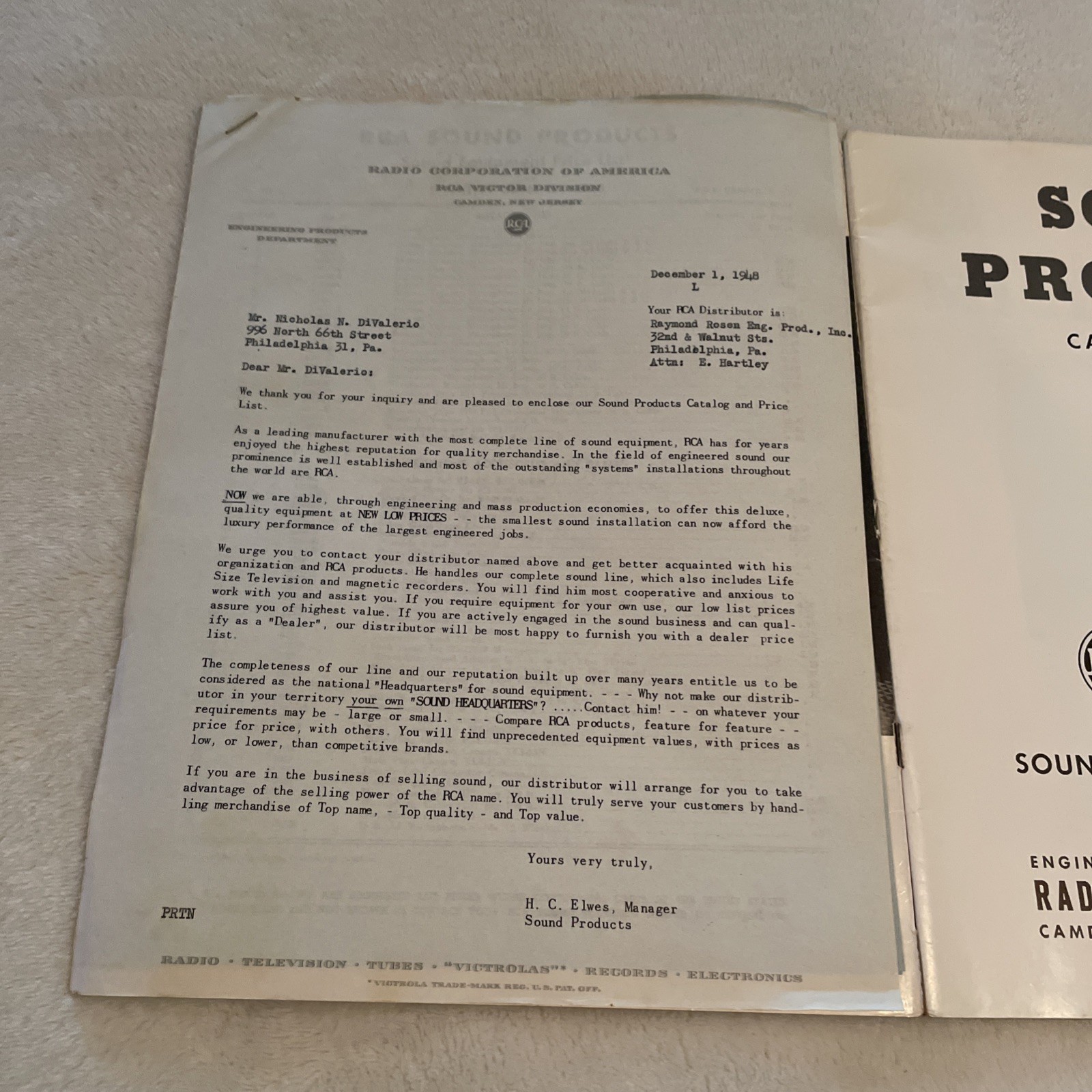 Lot 3 RCA C1940’s Manuals, Sound Products, Tv Components, Photo Cells