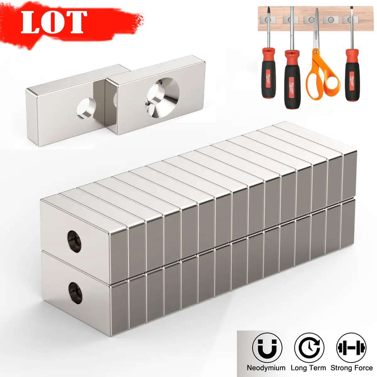 LOT Neodymium Magnets Block Disc N35 Super Strong Rare Earth 20*10*4mm Fridge