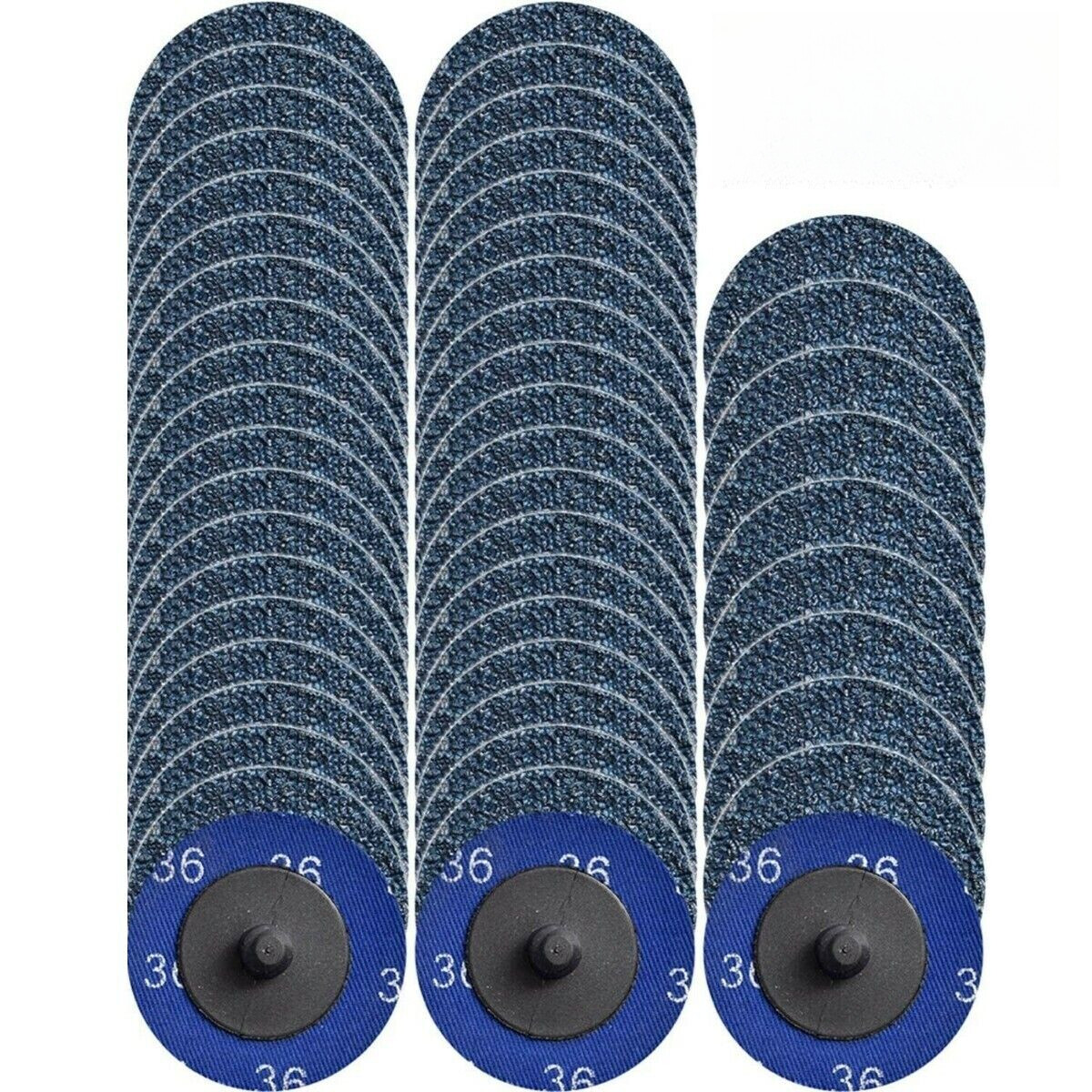 100PCS 2 inch 36 Grit Zirconia Roll Lock Die Grinder Quick Change Sanding Discs