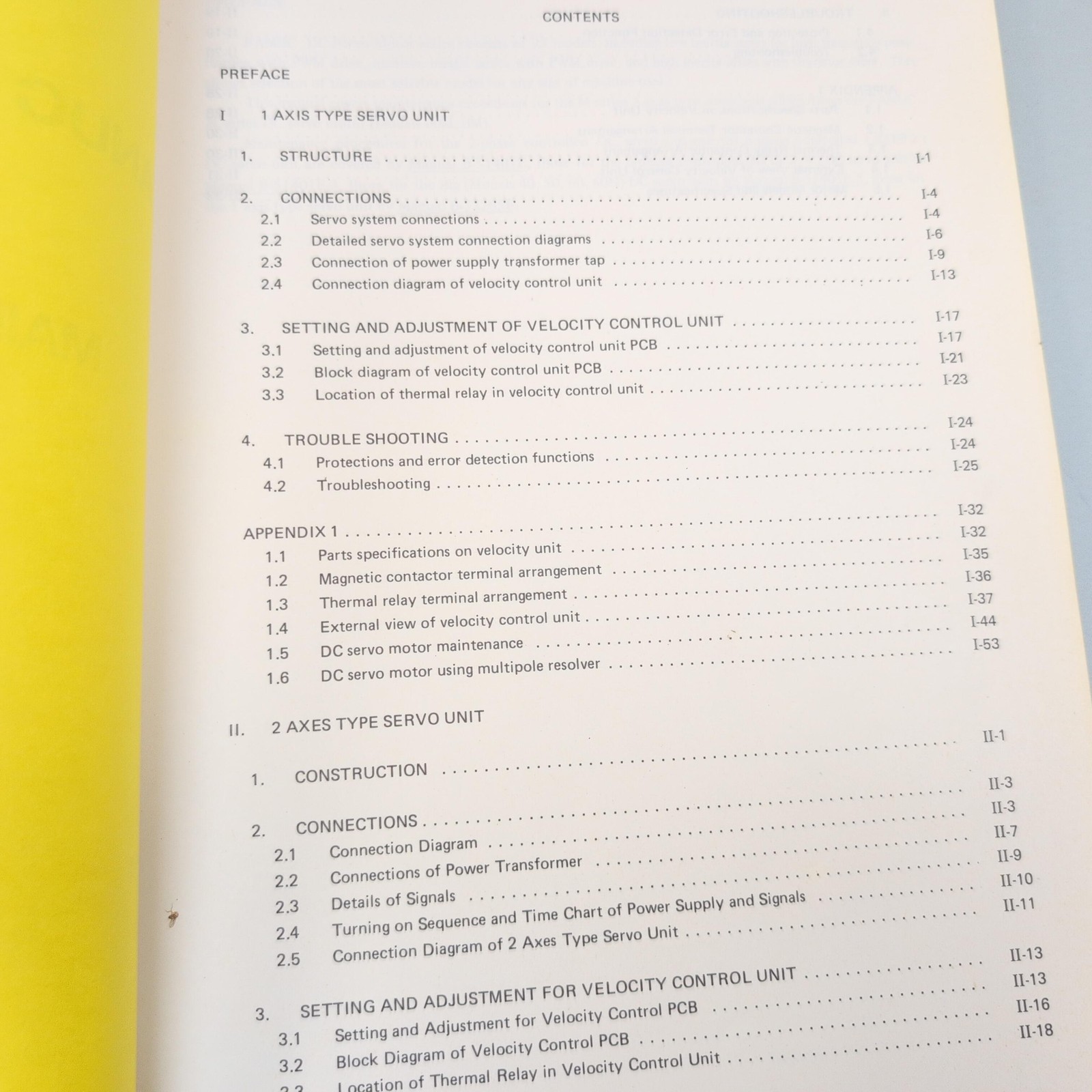Vintage 1986 FANUC DC Servo Unit For M Series Maintenance Manual Yellow PB