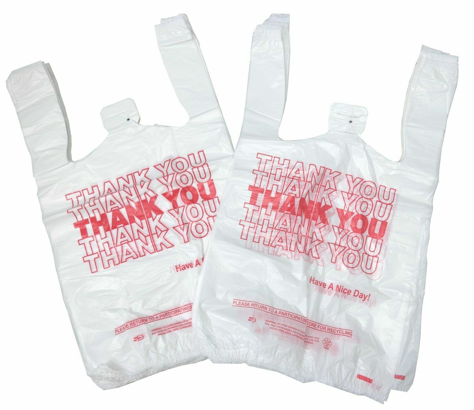 NEW 1000 ct PLASTIC SHOPPING BAGS T-SHIRT STYLE WHITE SMALL SIZE SHIPS FREE/FAST