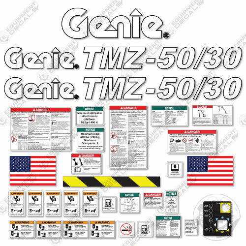 Fits Genie TMZ 50/30 Decal Kit Articulated Boom Lift – 7 Year 3M Vinyl!