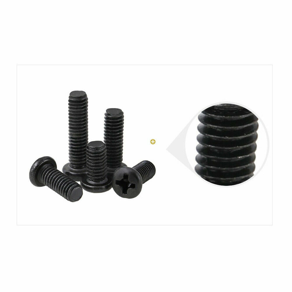 Round Pan Head Phillips Machine Screws Small Bolts Black Zinc M2 M2.5 M3 M4 M5