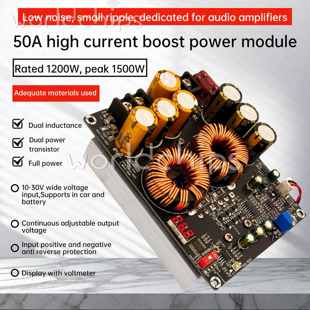 1200W 50A High Current Boost Power Supply Module Full Power for Audio Amplifier