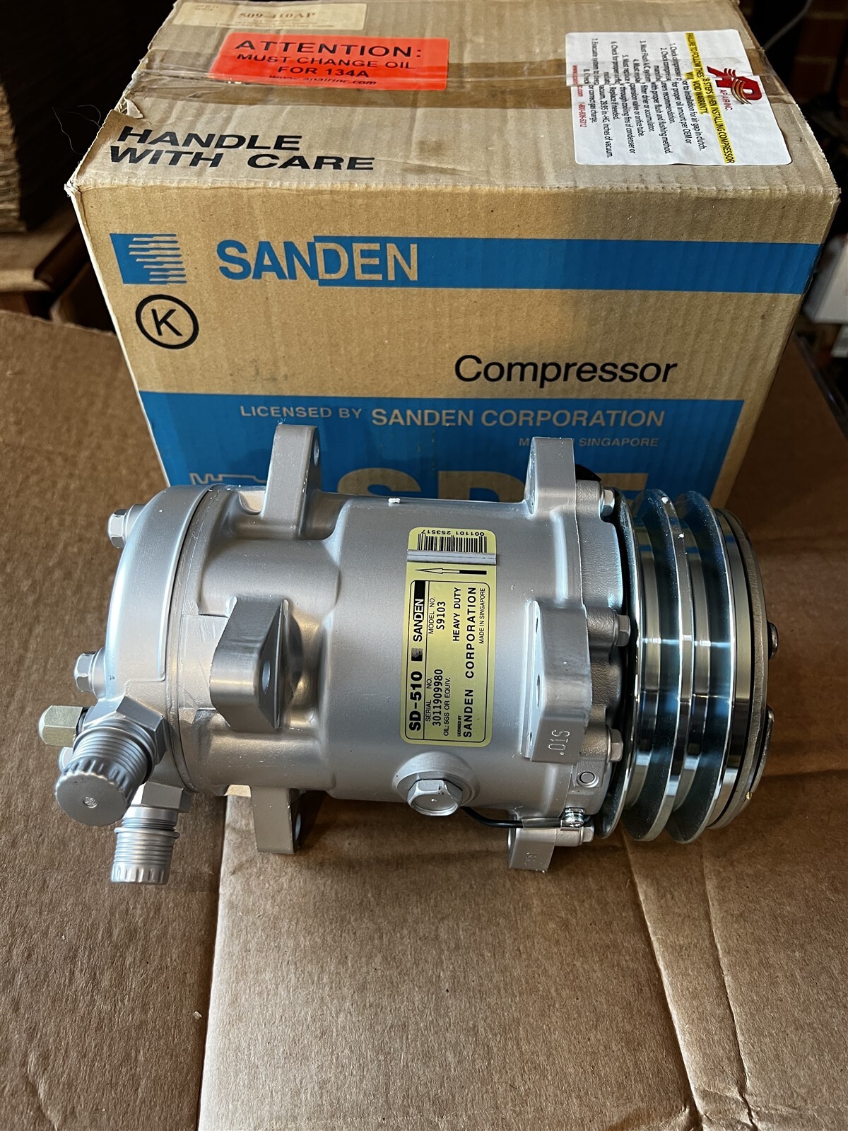 Sanden New Old Stock Part # Compressor 509-410 AP / SD510