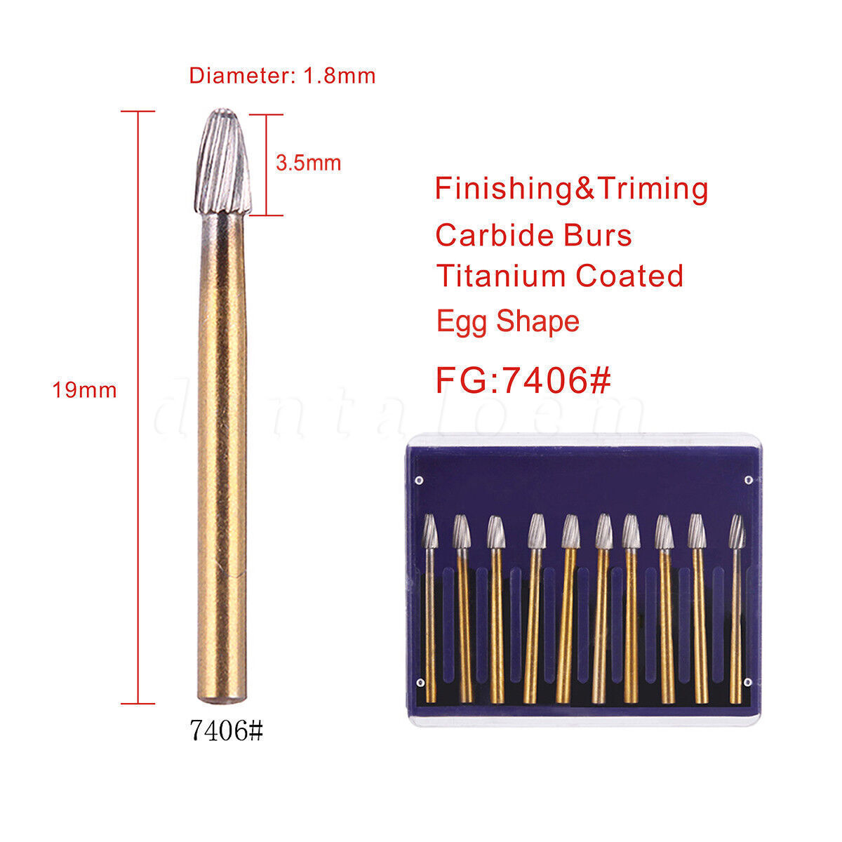 10 Pcs Dental Carbide Trimming & Finishing Burs FG For High Speed Handpie