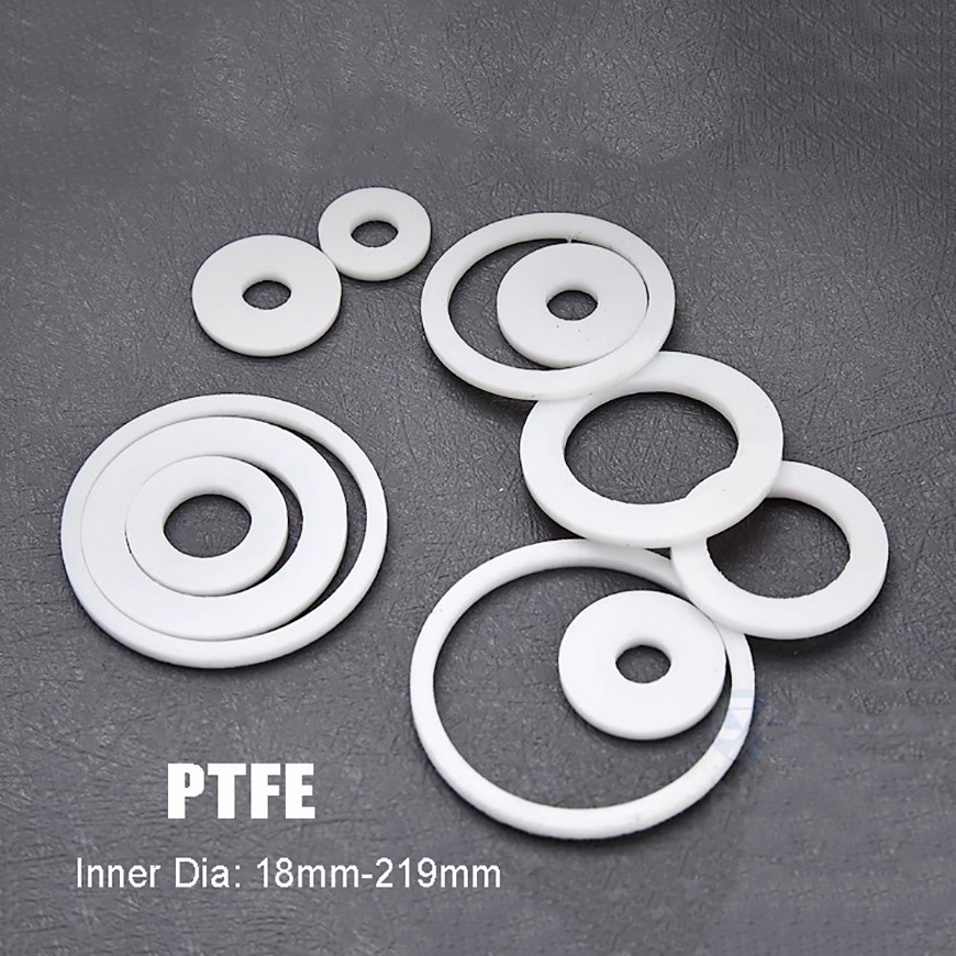 PTFE Washer / Spacers 2mm/3mm Thick Flat Ring Washer Seal Gaskets 18mm-219mm ID