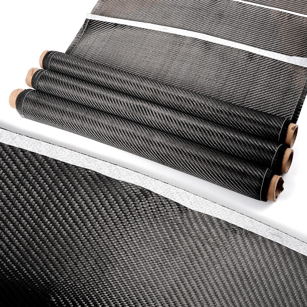 9.8ft x 19.7″ Carbon Fiber Fabric Roll Pure Fabric Carbon Fiber Sheet 2 x 2 Twil