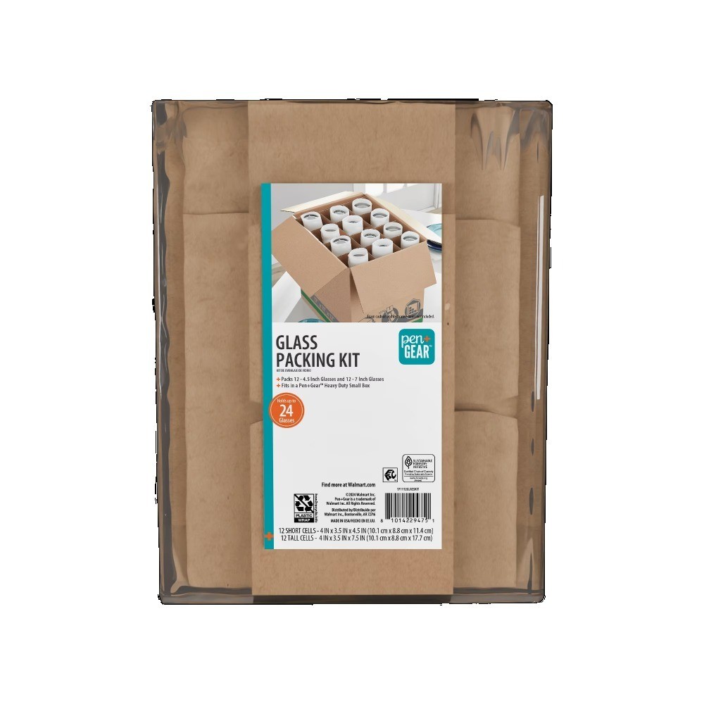 Glass Packing Kit with Partitions, Fits Small Box (17″11″12.25″)