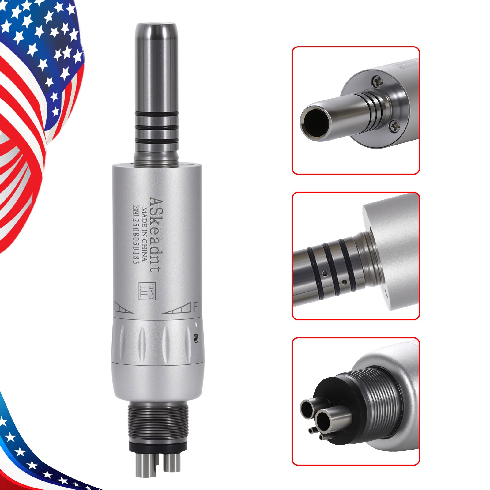1-10* Dental Inner Channel E-type Air Motor Handpiece 4 Hole Low Speed E-type