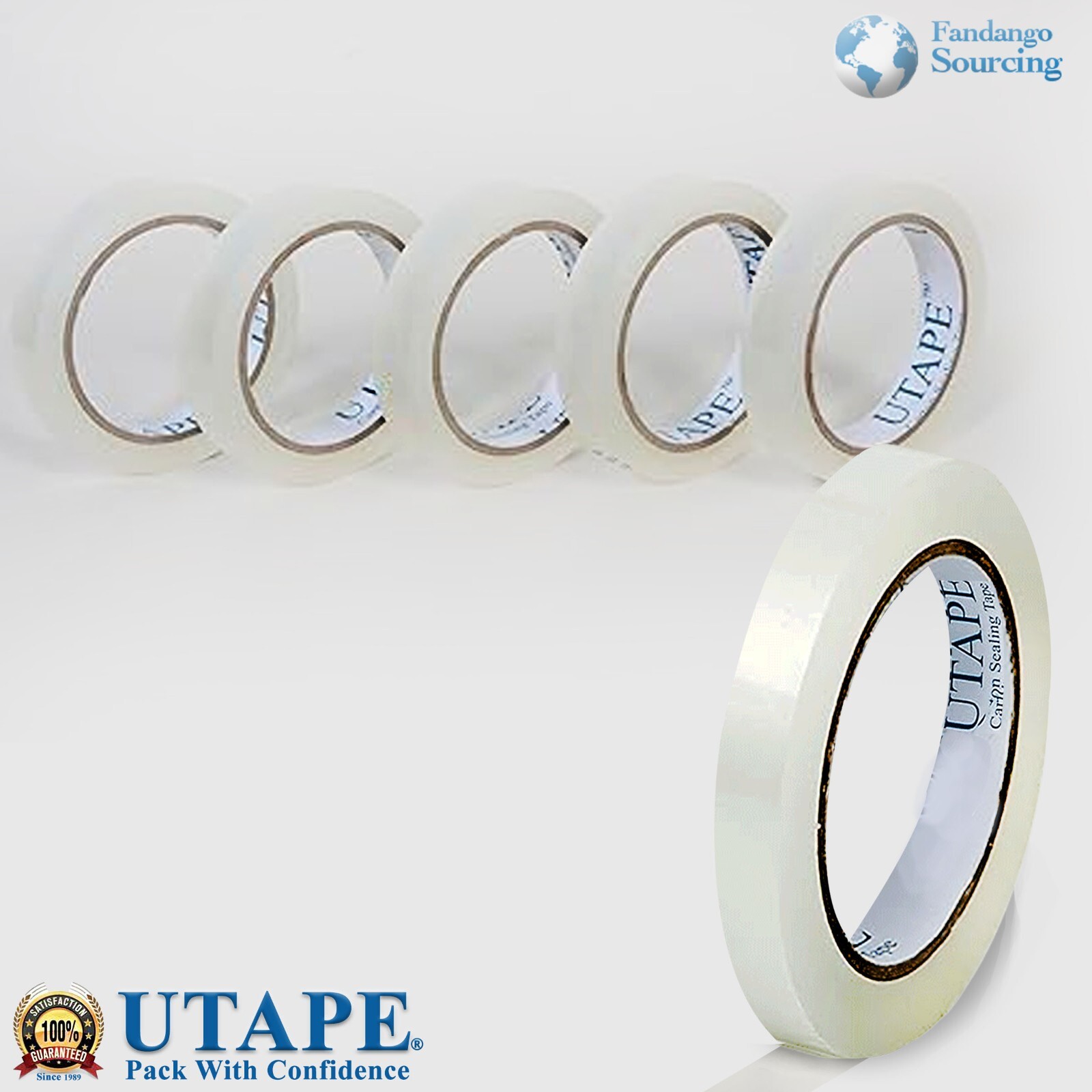 6 Rolls Packing Tape Sealing Tape 1/2″ x 225ft Shipping Packaging Tape Per Pack
