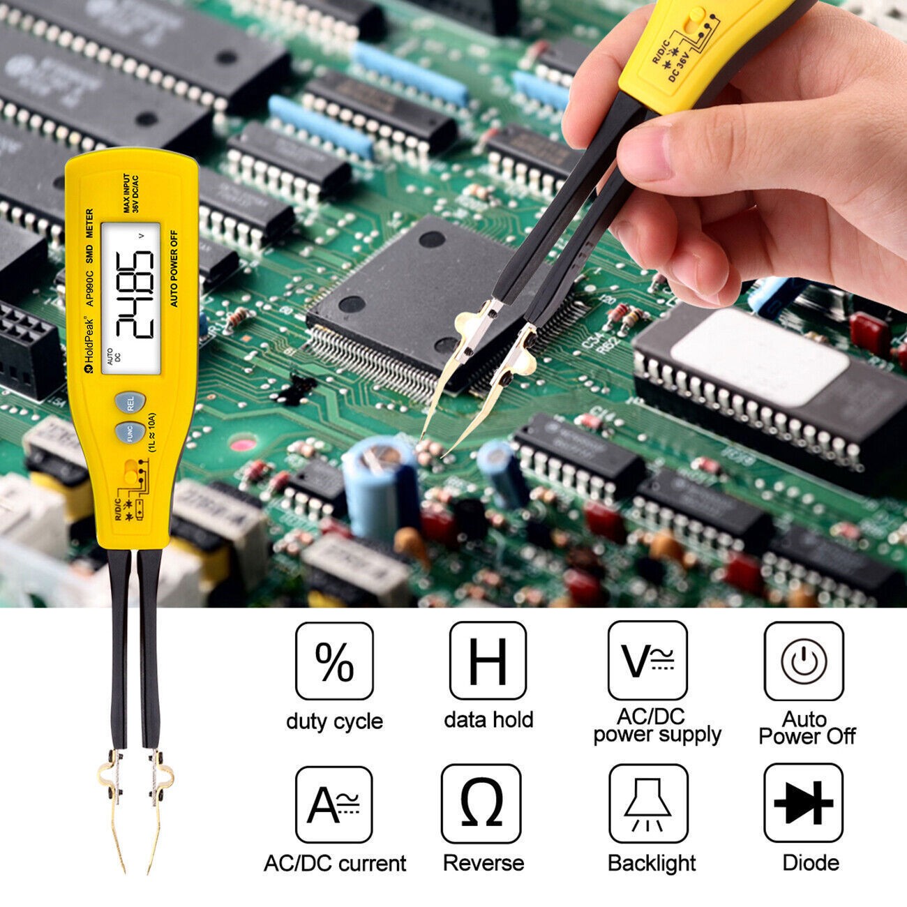 SMD Component Tester Meter – Resistance Capacitance Diode Zener LED Continuity