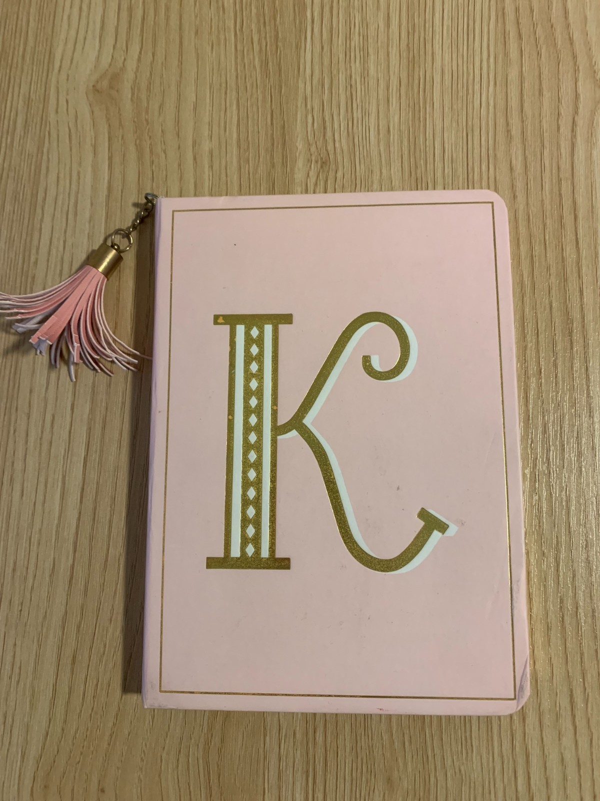 Opal house Monogram Journal K with Tassel, Pink, 5×7 , 96 Sheets, New