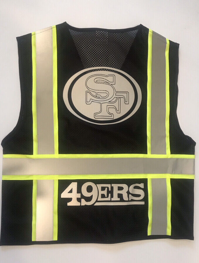 🏈🦺SAN FRANCISCO 49ERS SAFETY PPE VEST W/SILVER REFLECTIVE STRIPES M/L/XL/2XL