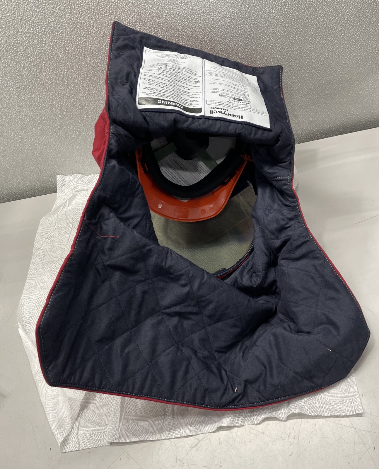 Salisbury Arc Flash Hood 4 PPE CAT Polycarbonate Window Red FH100PRG-RT-PP