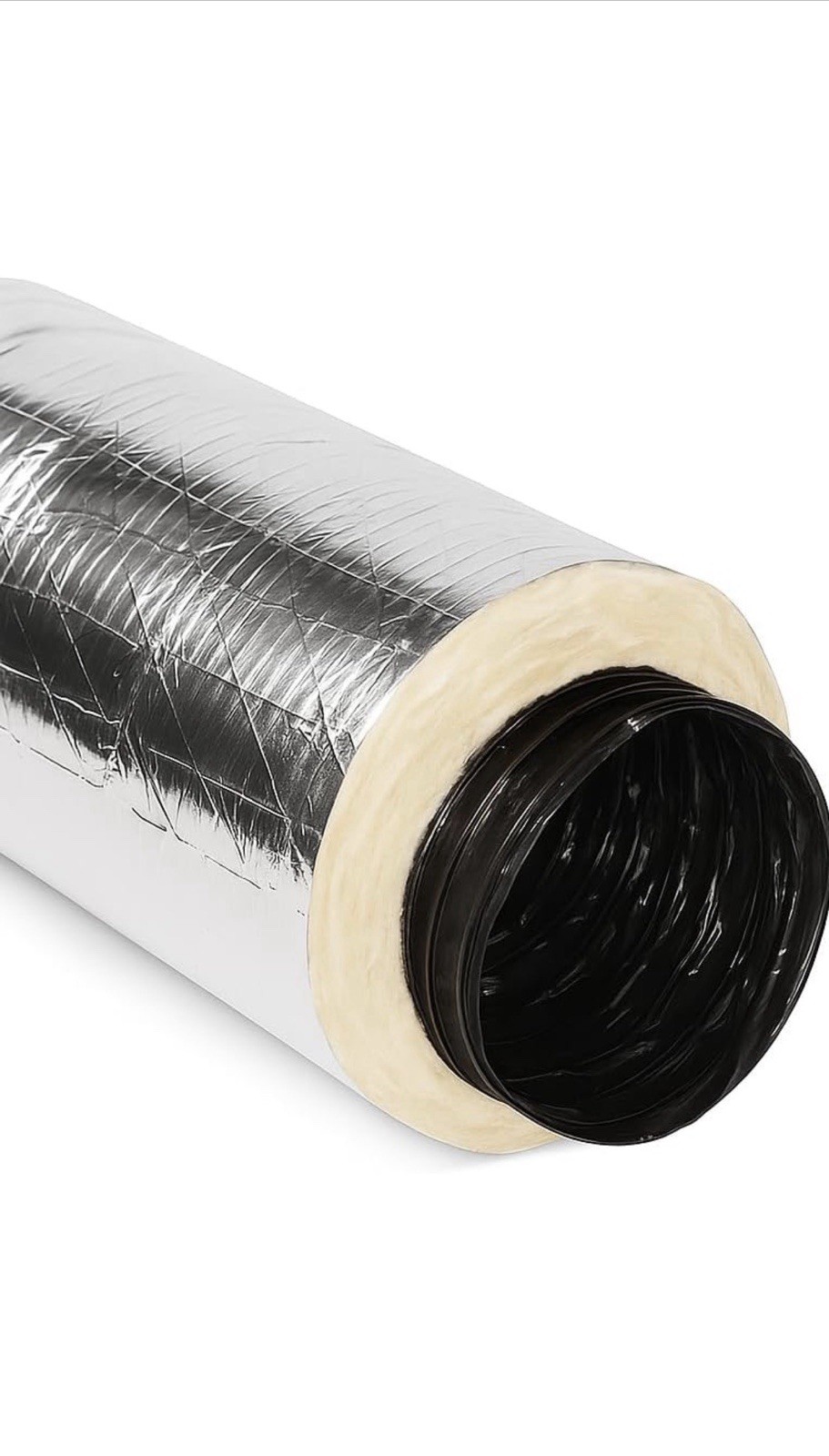 8” x 25 ft R6 Insulated Flex Duct – HVAC Flexible Air Duct, Aluminum
