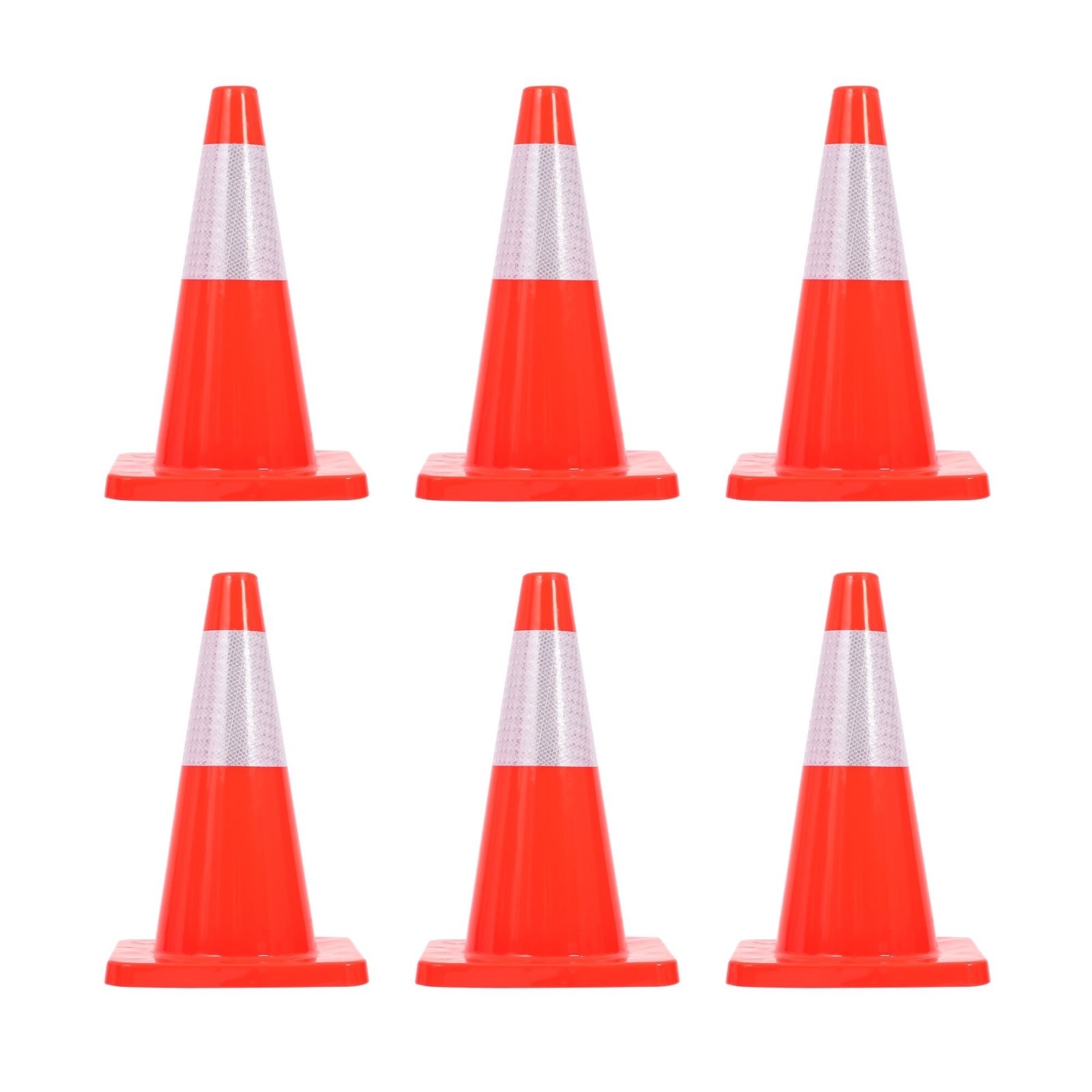 6 PACK-18” Traffic Safety Cones,2.2LB with Reflective Collar| Driveway Parking
