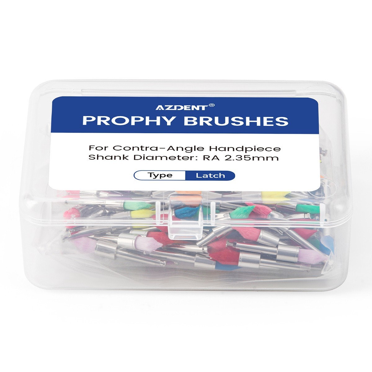 100pcs Dental Nylon Colored Soft Bowl Polishing Tapered Prophy Brushes Latch Typ