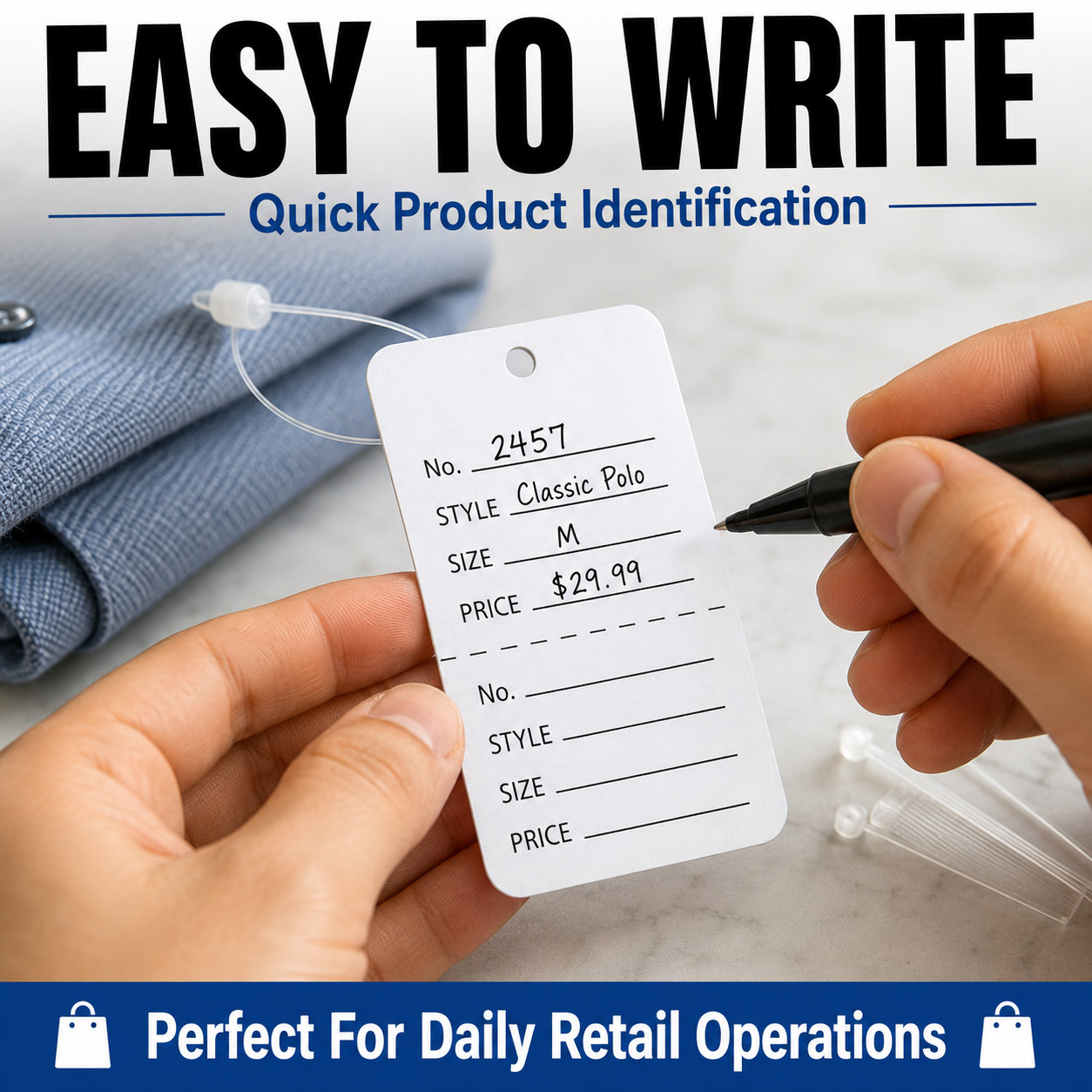 1000-10000 White Coupon Price Tags 1-1/4″ x 1-7/8″ Unstrung Perforated