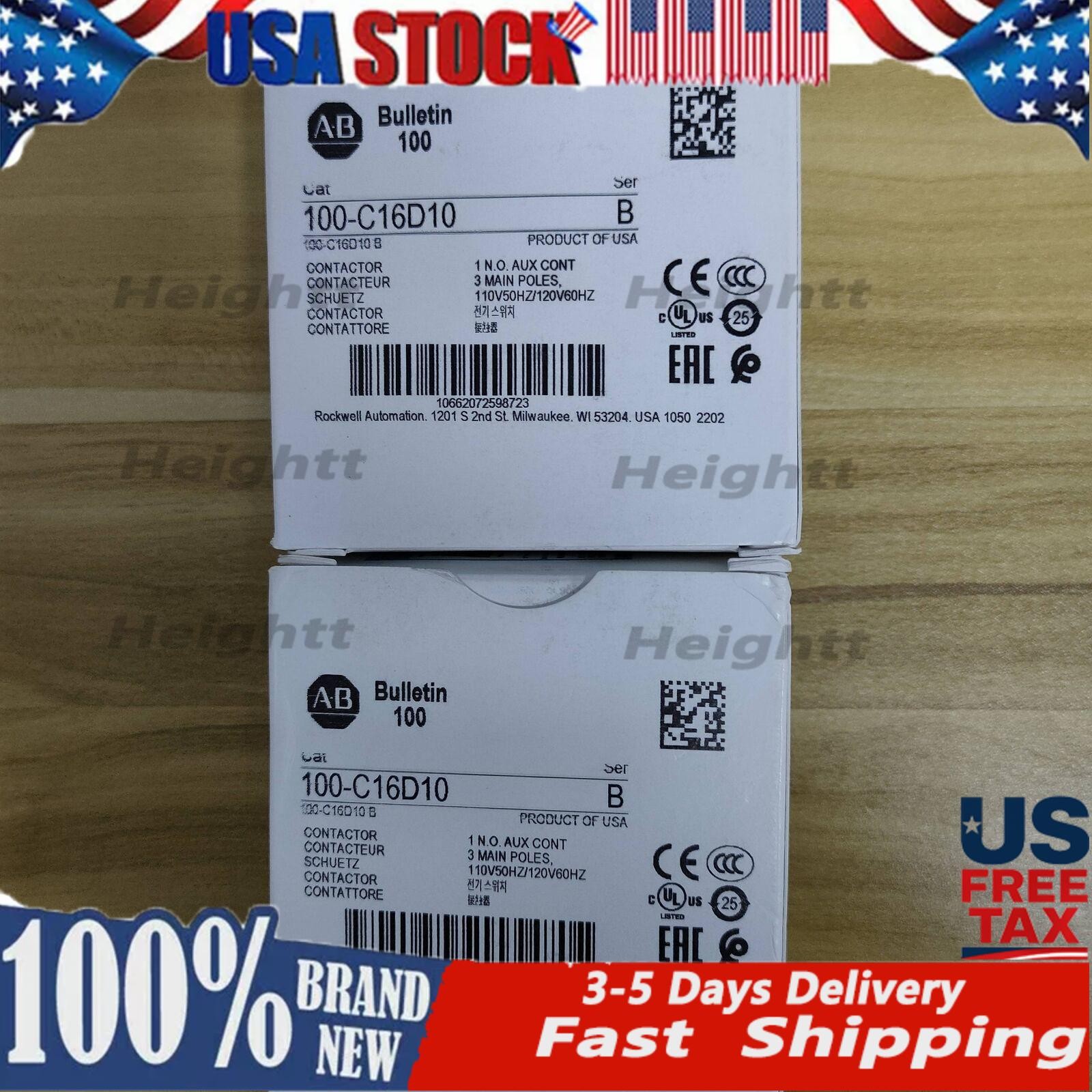 AB 100-C16D10 16 AMP 120VAC COIL IEC Contactor New Sealed US Free Tax