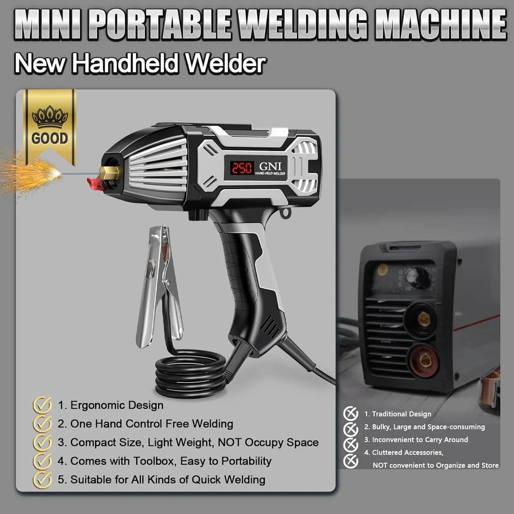 Saker Portable Electric Welding Machine 110V Handheld Welder with Toolbox 20 Rod