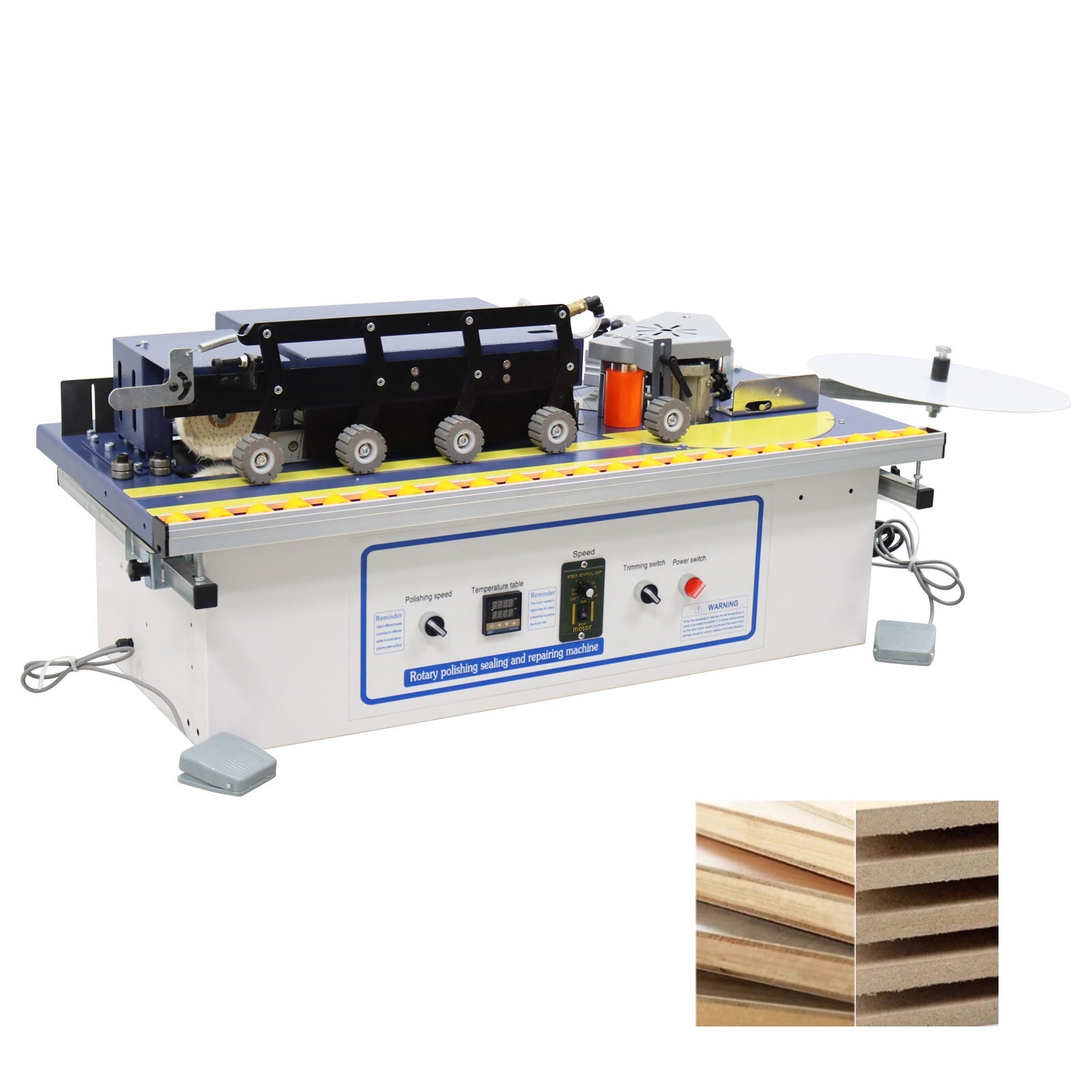 110V Automatic Edge Banding Machine Edge Bander Curved Sealing Trimming Machine