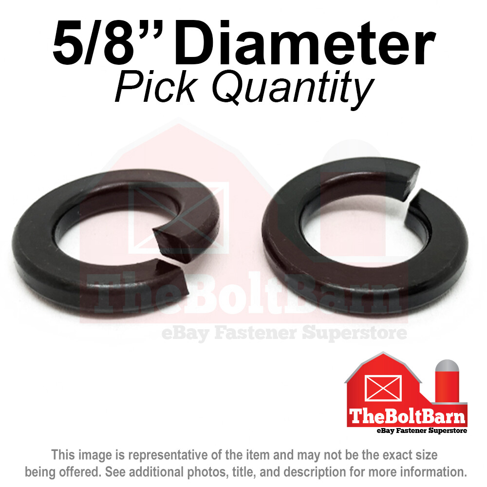 5/8″ Alloy Steel Split Ring Lock Washers Grade 8 Black Oxide (Pick Qty)