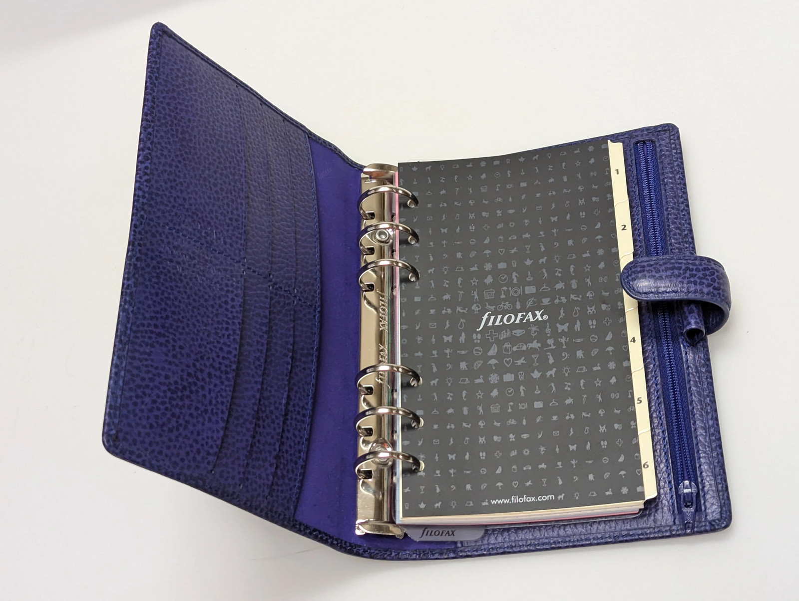 Filofax Finsbury Personal Electric Blue Leather Agenda New (#022499)