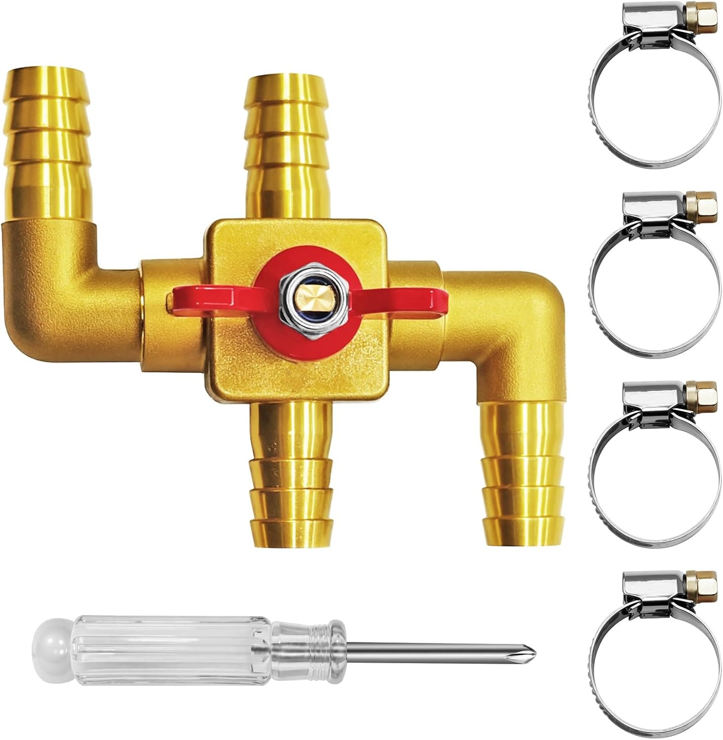 Solid Brass 5/8” 4-Way Heater Control Valve – Automotive Heater Core Bypass Kit