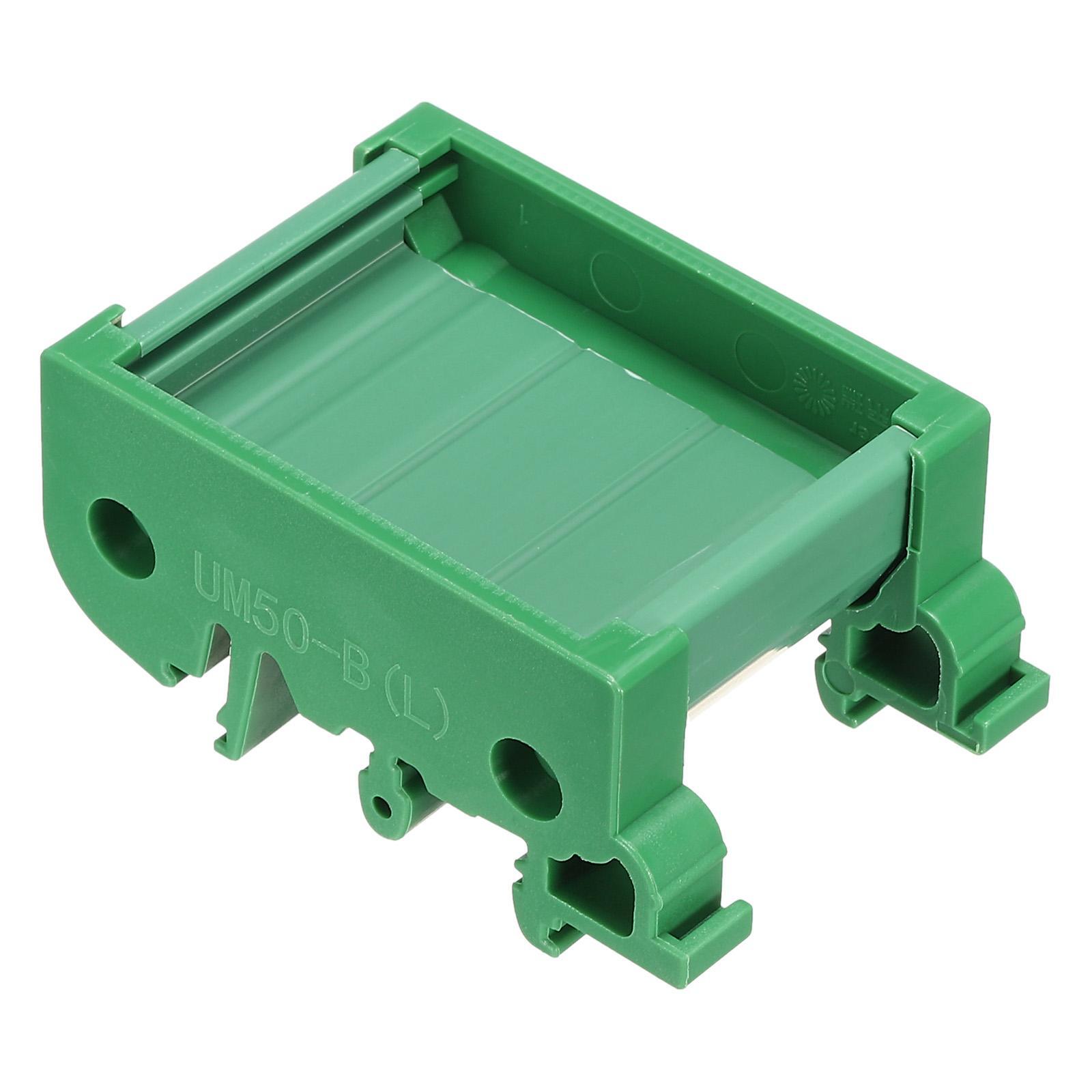 DIN Rail Mount Carrier for 40mm x 50mm PCB, Housing, Bracket, Green