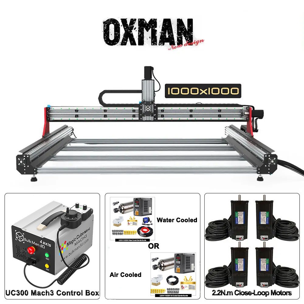 OXMAN CNC Router Machine Full Kit+UC300 Mach3 4 Axis Control Box-1610 Ball Screw