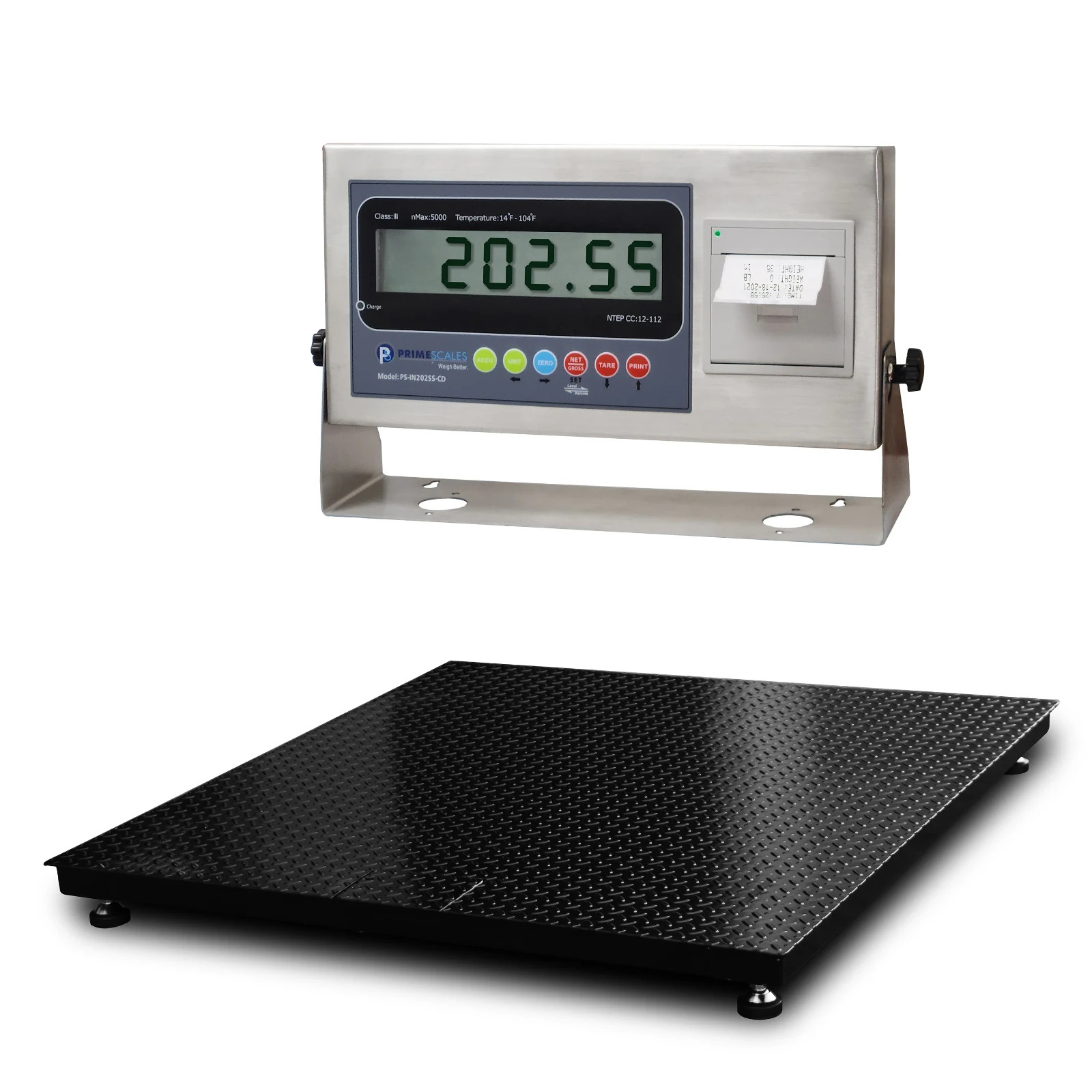 10000 lb Industrial Floor Scale w/ Label Printing Indicator 48″x48″ Pallet Scale