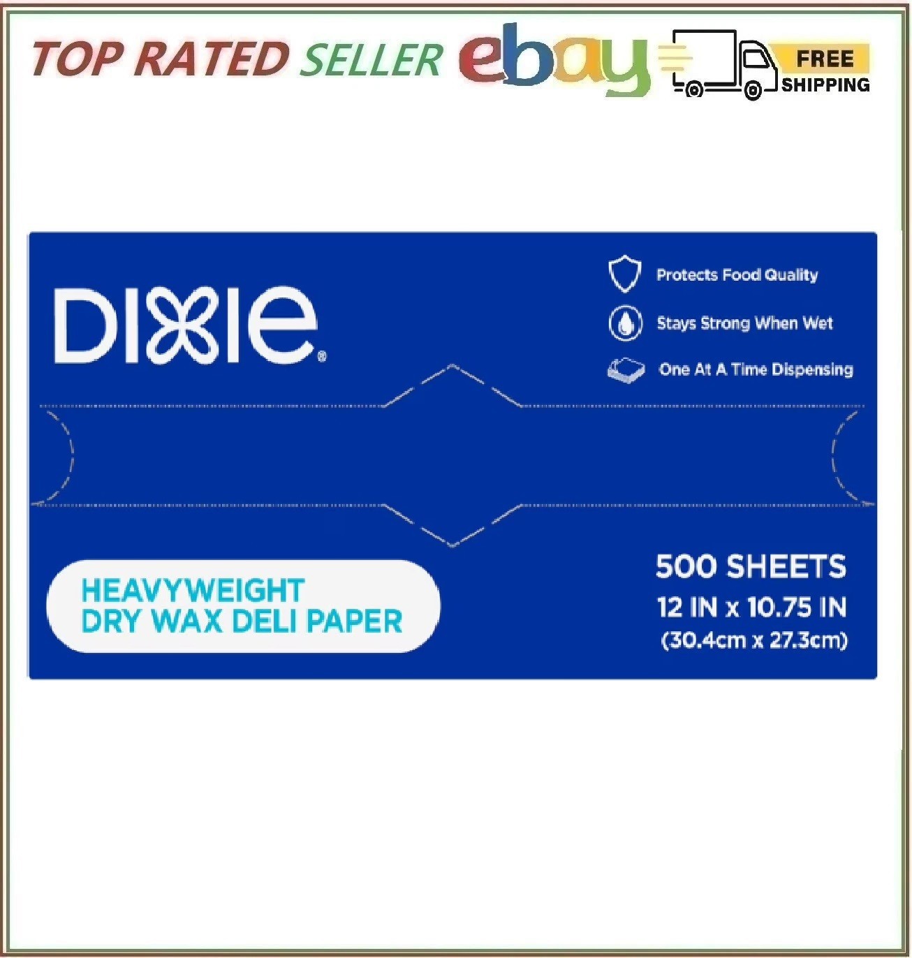 500 Heavyweight Premium Dry Wax Deli Papers Sheets (Size: 12″ X 10.75″)