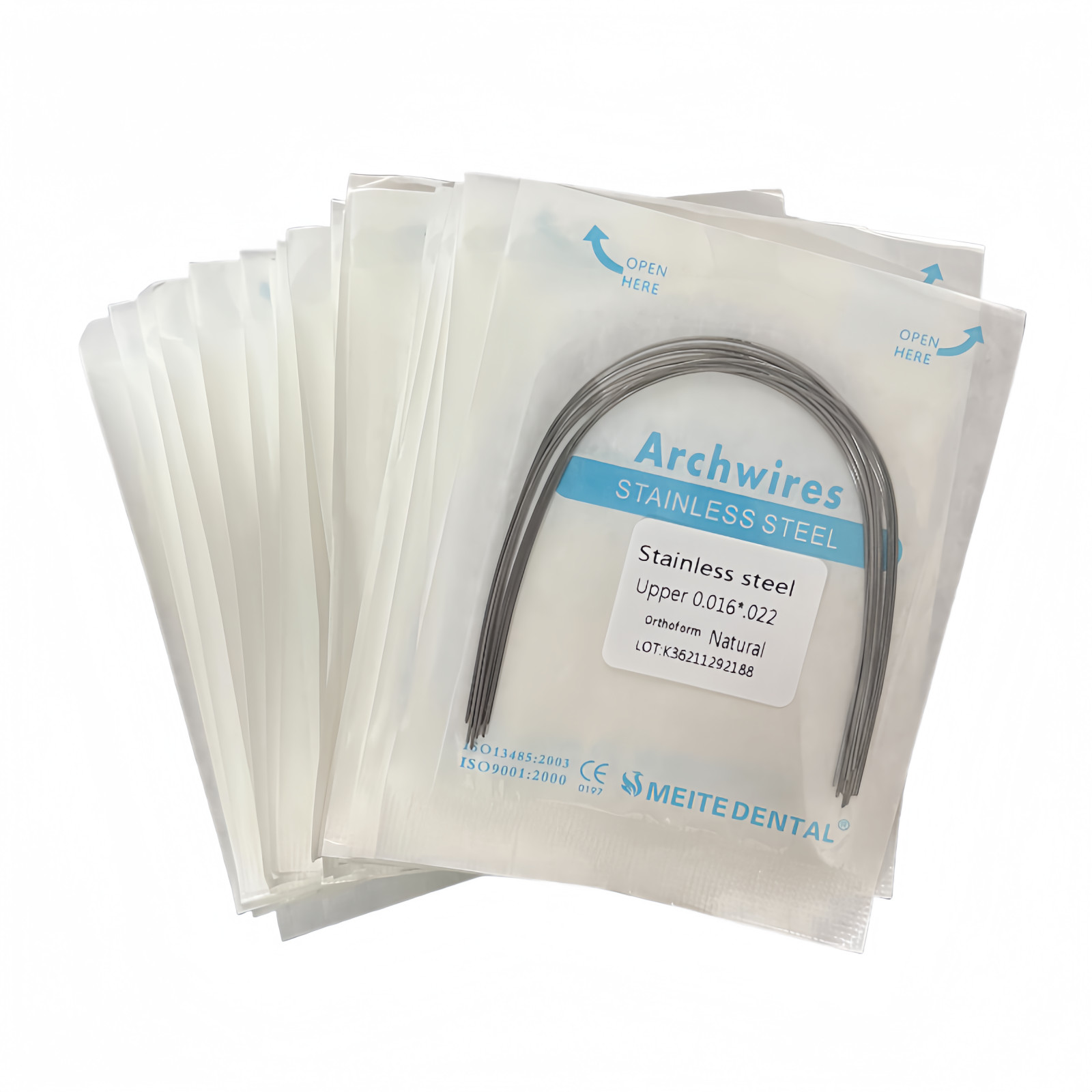 100 Packs Dental Orthodontic Arch Wires Stainless Steel Natural Form Rectangular