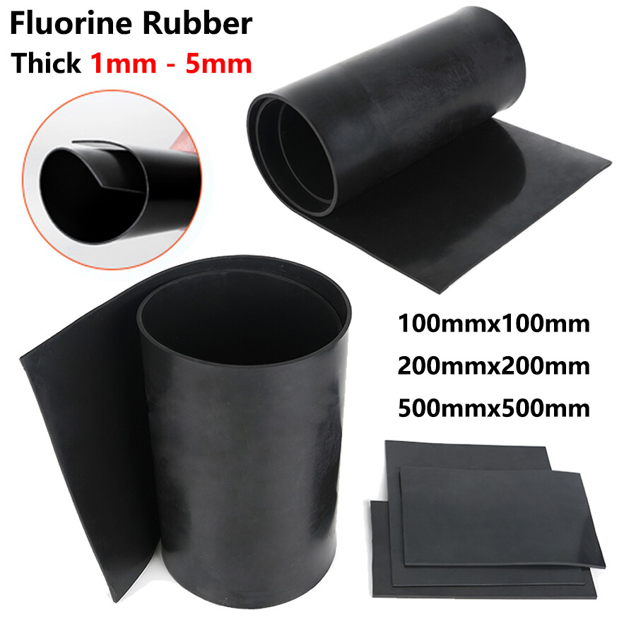 Black Fluorine Rubber Sheet Plate Square Flexible Gasket Thick 1mm-5mm High Temp