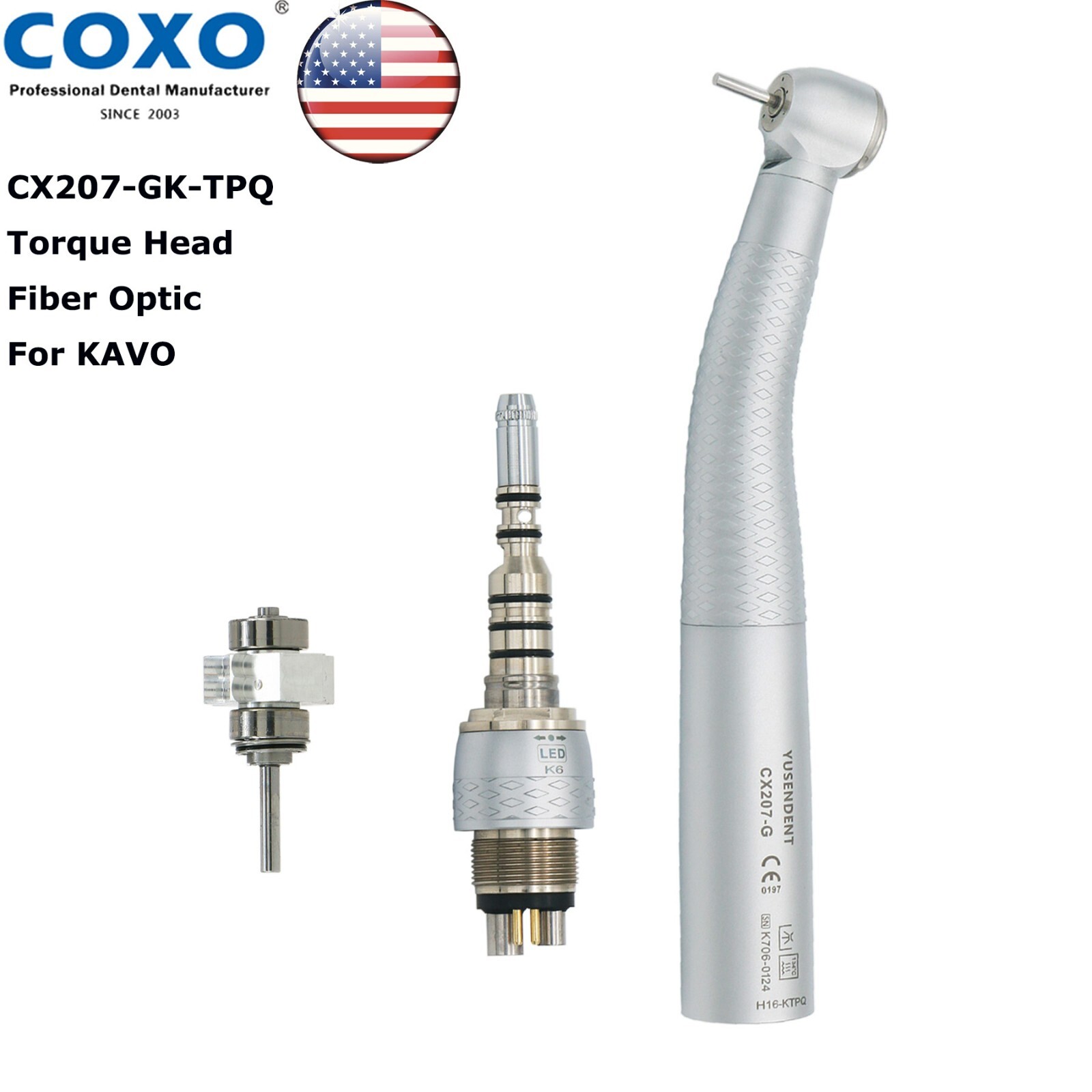 COXO Dental High Speed Handpiece Fiber Optic Air Turbine Coupling for KAVO NSK