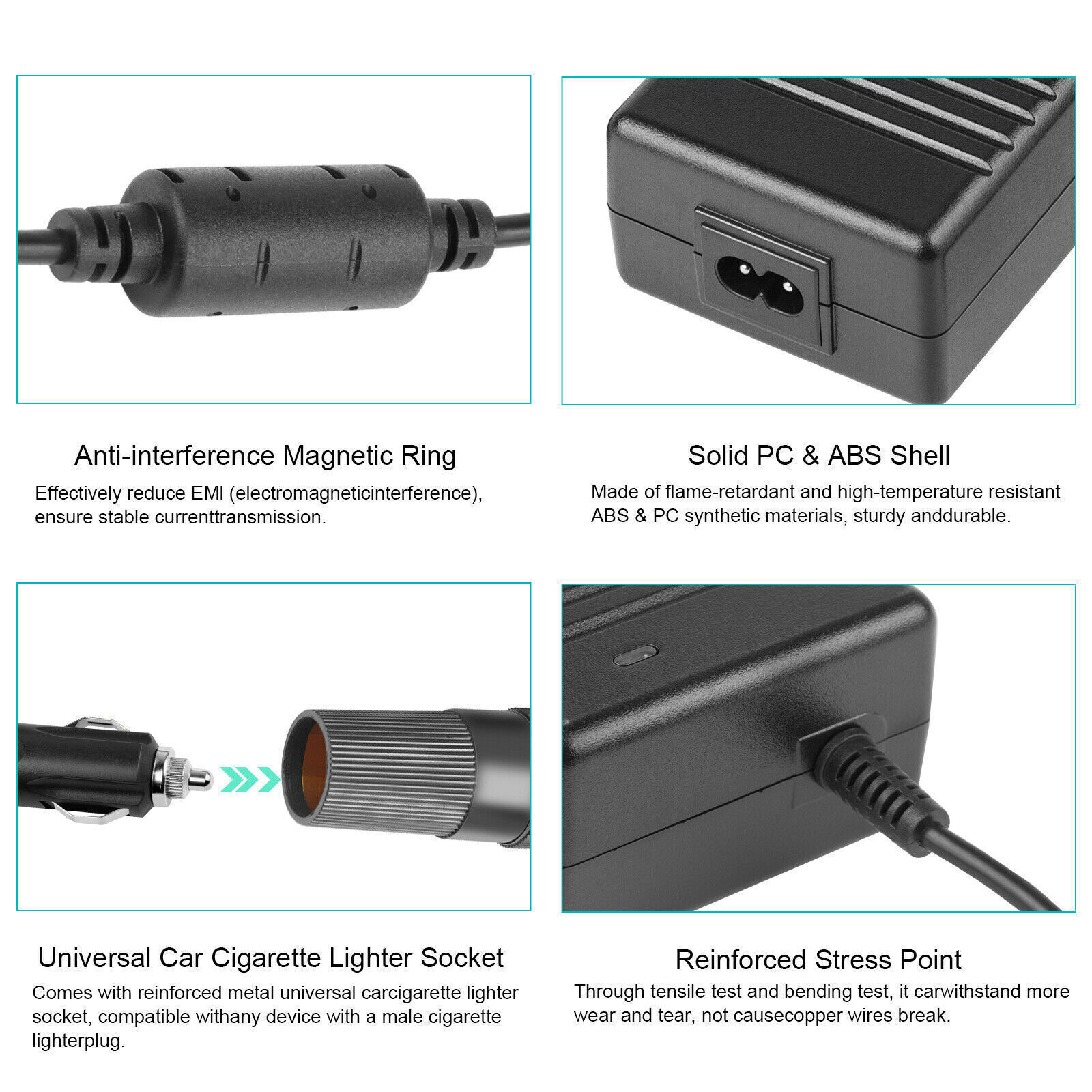 AC to DC Converter 120V to 12V 10A 120W Car Cigarette Lighter Adapter Charger