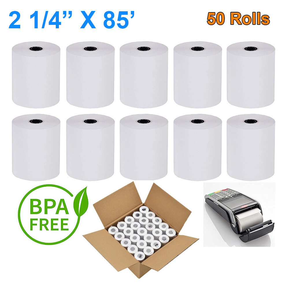 2 1/4″ x 85′ Thermal Paper Cash Register Roll Credit Card POS Receipt Paper Roll