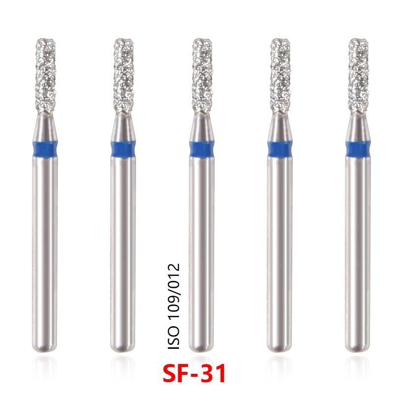 50Pc Dental Diamond Bur FG Straight Flat End SF-31 Standard for High-speed Drill