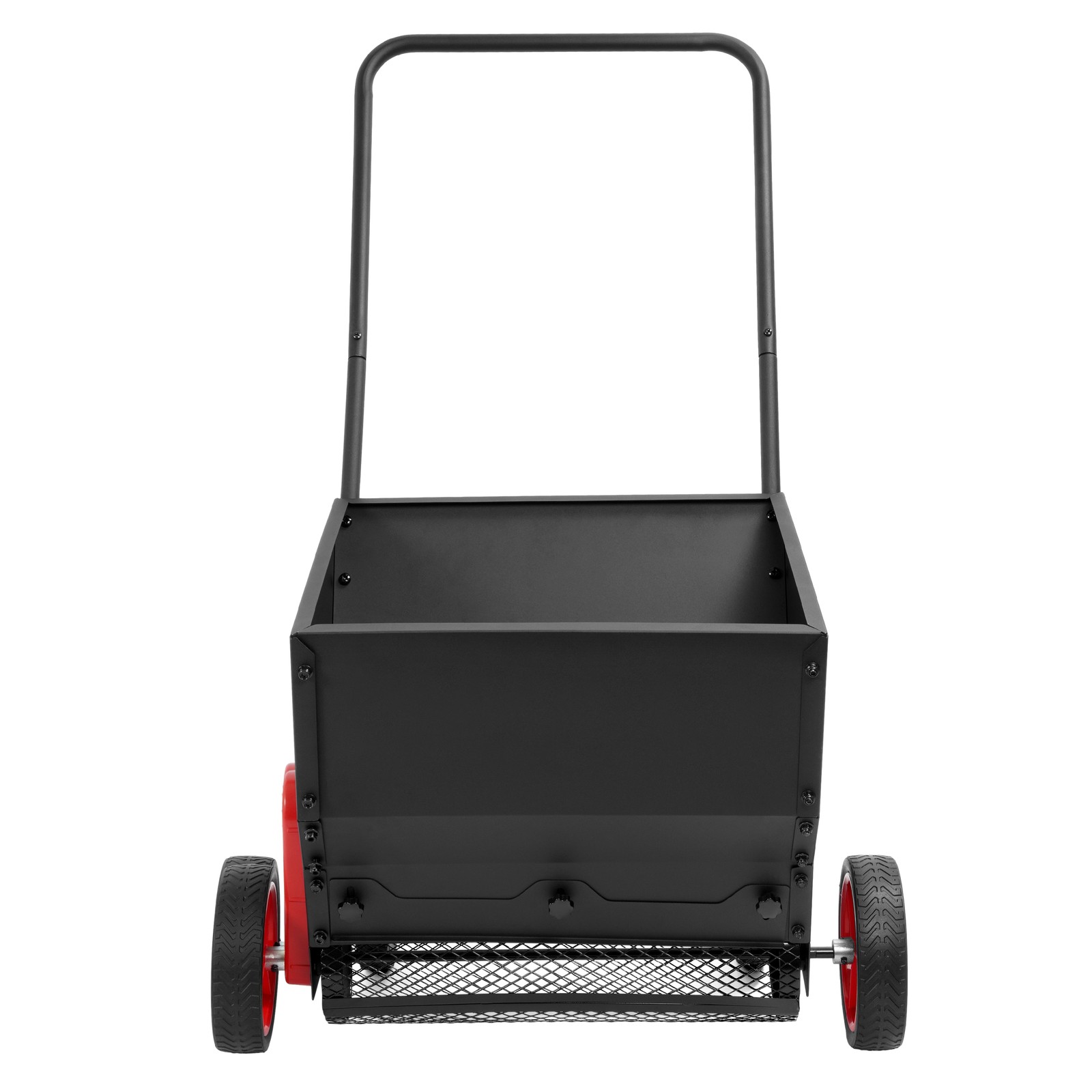 Lawn Drop Spreader, Compost Spreader, Adjustable Rate Metal Mesh Basket for Feed
