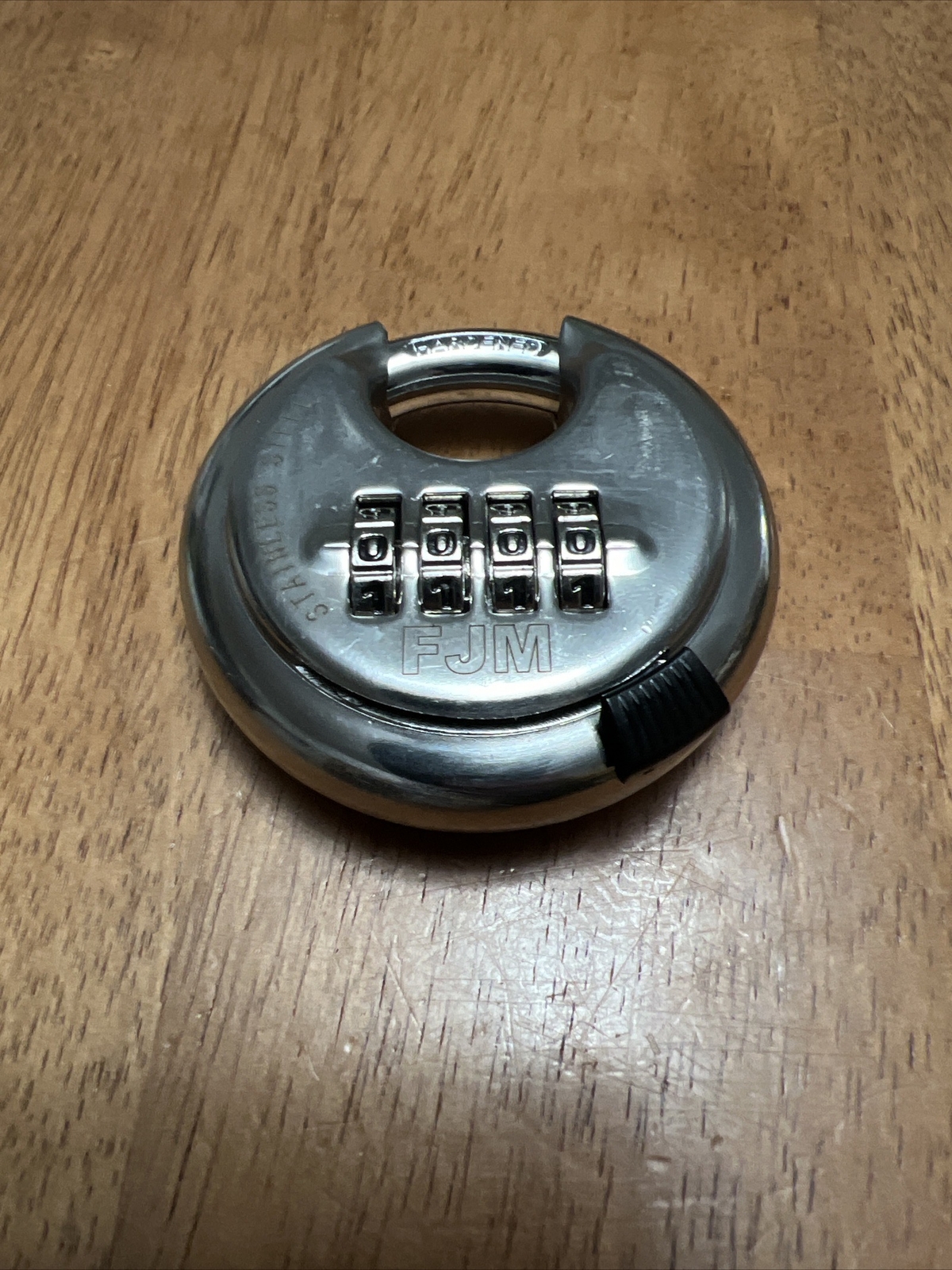 FJM Security SX-790 4-Dial Combination Disc Padlock With Shielded Hardened Steel