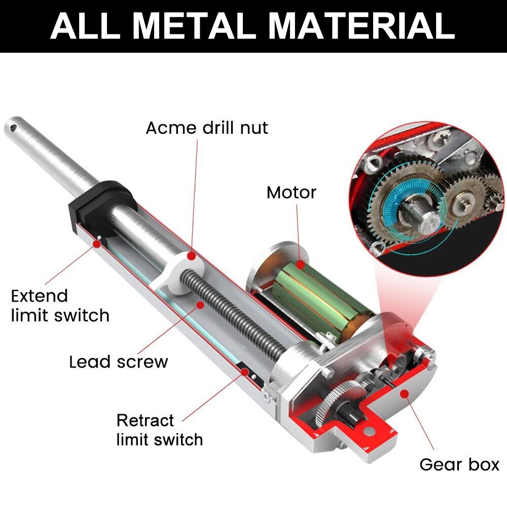 1500N Lift Electric 12V 2X14″ 330lbs Linear Actuators Motor W/ Remote Controller