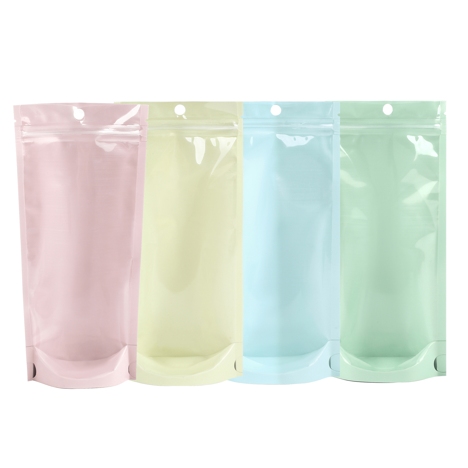 100 Clear Color Stand Up Resealable Stand Up Plastic Food Packaging Bags Pouches