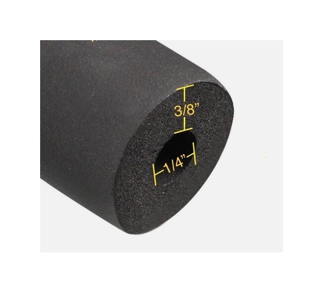1/4″ ID, 3/8″ Thick -Pipe Insulation Rubber Foam Roll Wrap (6 ft)