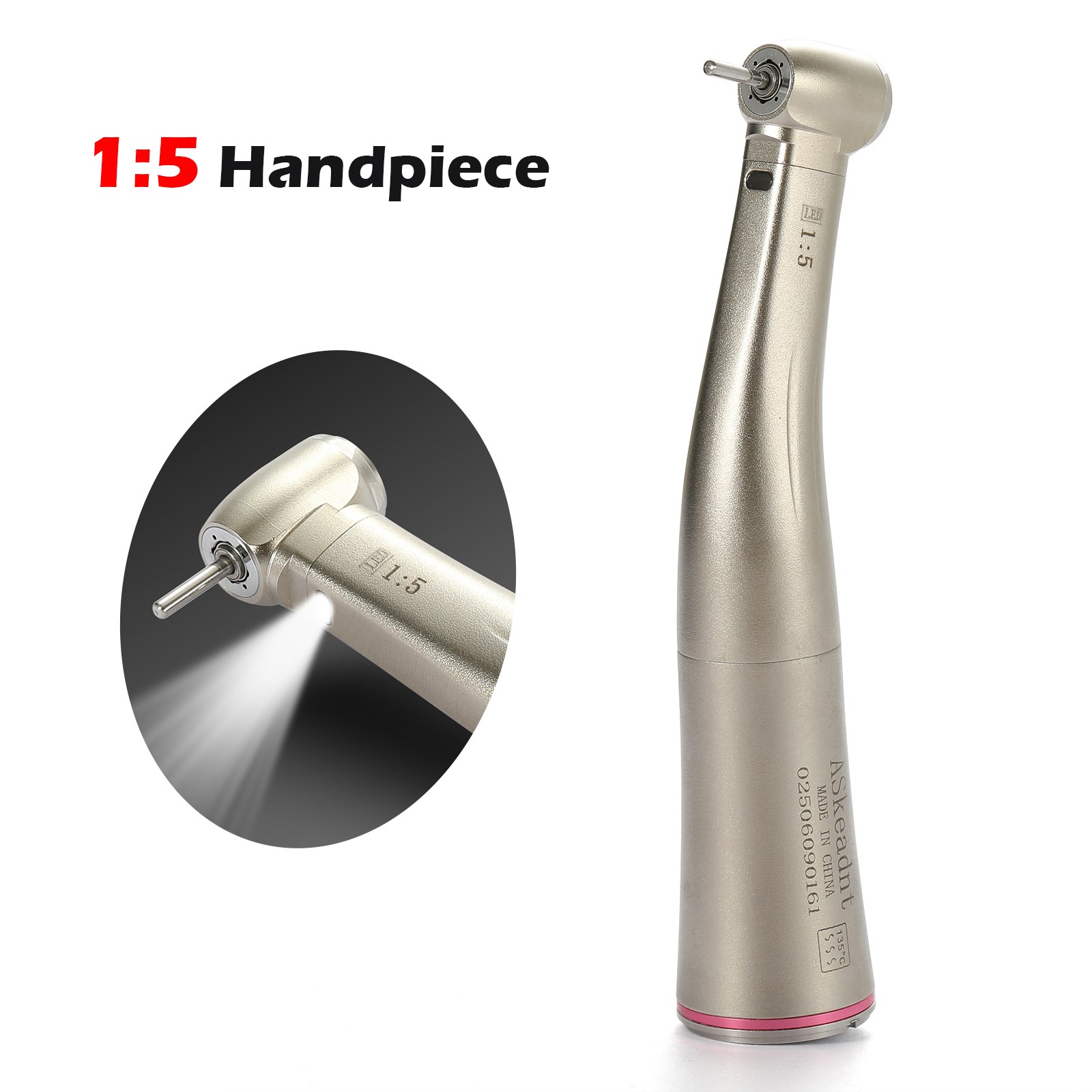 NSK Style Dental LED 45° Degree Surgical High Speed Handpiece Push Button 4 Hole