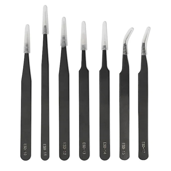 Prismatic Powders® – Anti-Static Tweezer 7 piece set (SE 466)