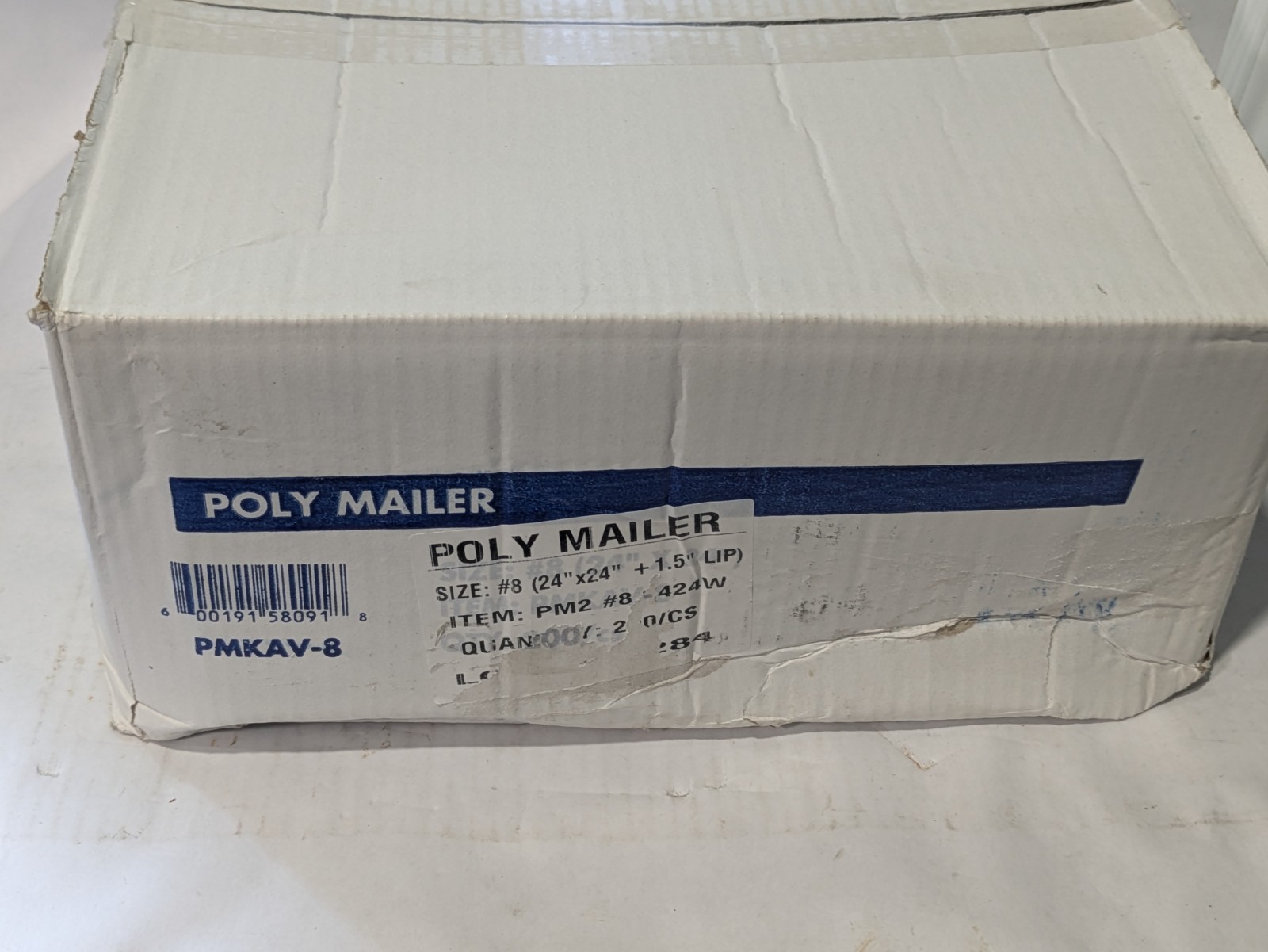 Case 200 Poly Mailers 24×24 White Heavy Duty Shipping Bags Envelopes #8 PMKAV-8