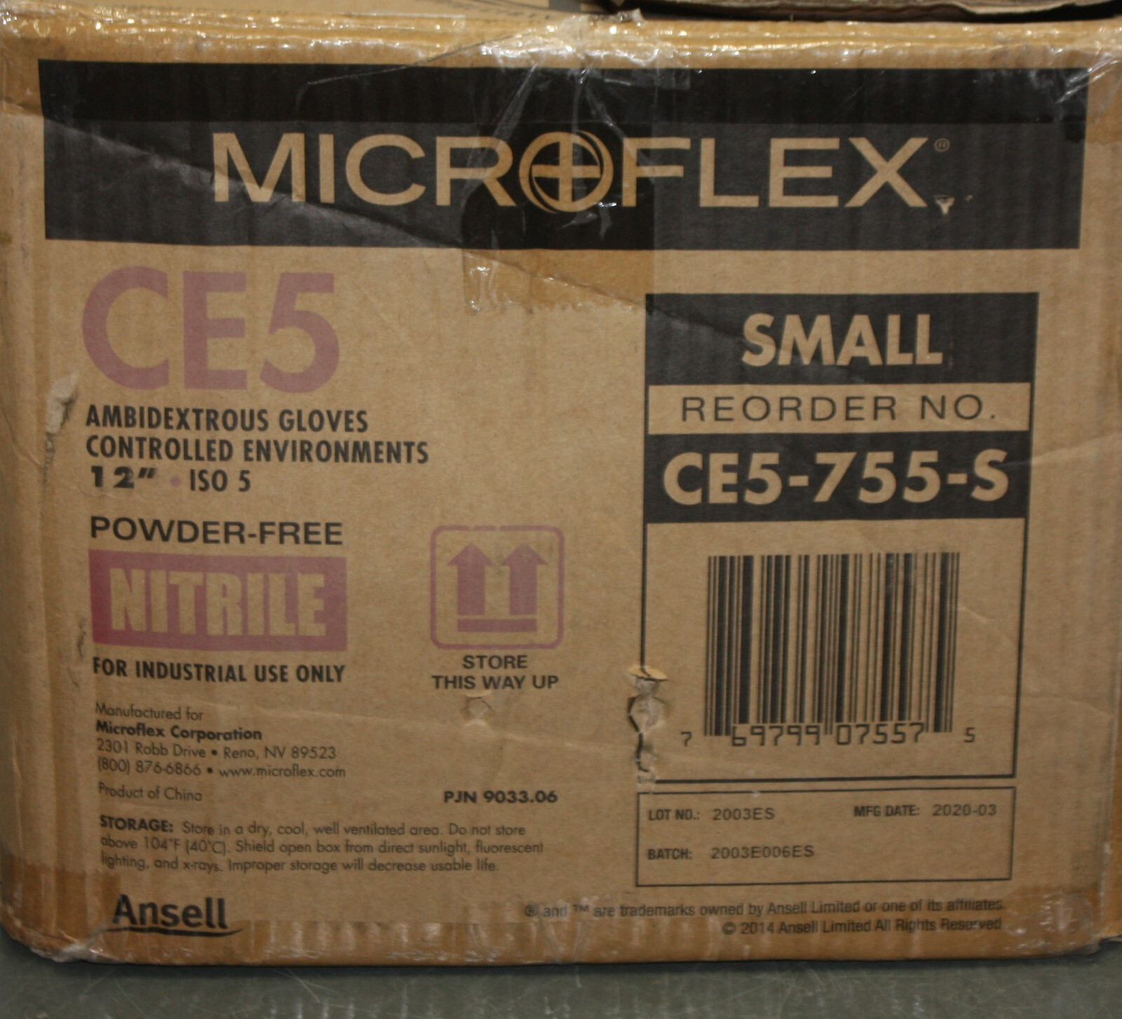 (1000) Ansell Microflex 12″ Cleanroom Gloves CE5-755-S, Size S / 7 Nitrile ISO 5