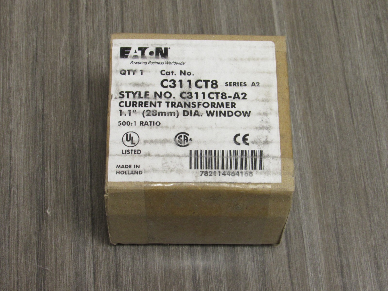 EATON C311CT8 SERIES A2 EXTERNAL TOROIDAL CURRENT TRANSFORMER 1.1″ 28MM 500:1