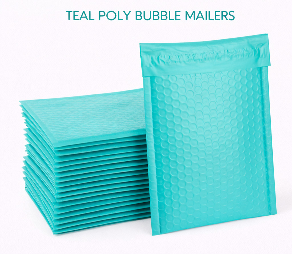Teal Poly Bubble Mailers Self Seal Padded Shipping Envelopes Bulk 10-500
